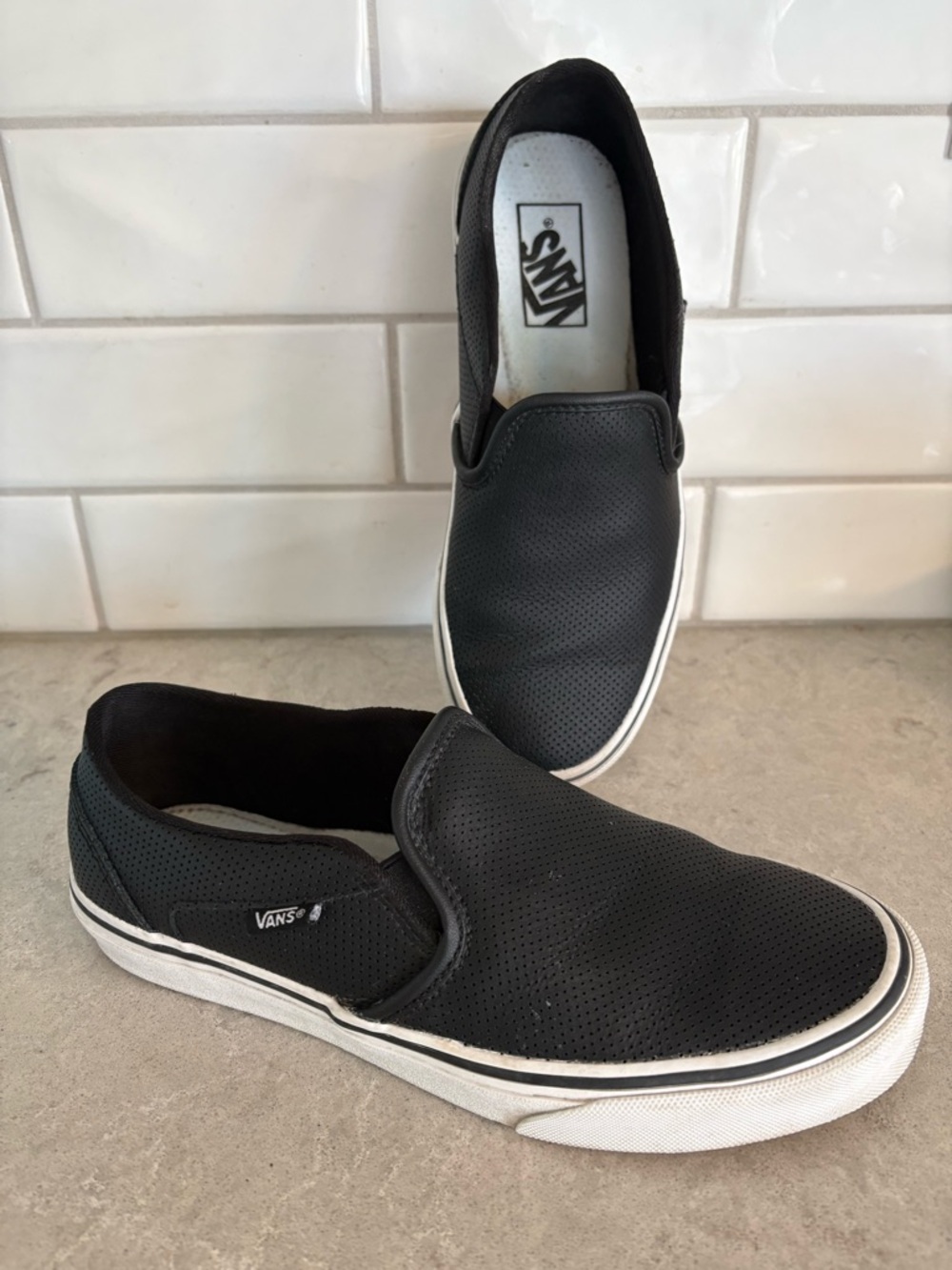 Vans Black Perforated Slip-On Shoes